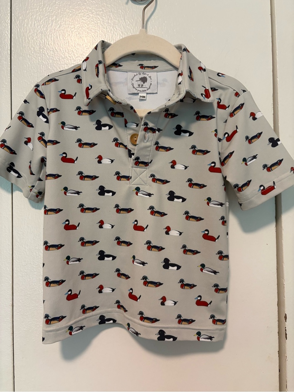 Toddler boys mallard duck performance polo, size 24 months, GUC